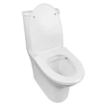 Унитаз моноблок AZARIO Sente 375х665x785 напольный, безободковый, , сиденье дюропласт микролифт (AZ-8614)