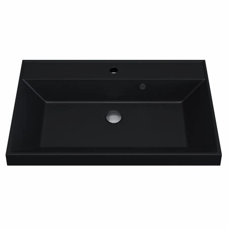 Раковина кварцевая Uperwood Classic Quartz 70 см, черная матовая, уголь