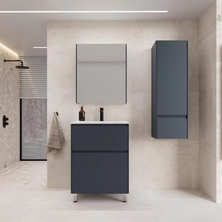 Тумба напольная Style Line ЛИМА 60 эмаль, под раковину LINE 60, 2 ящ., PLUS, графит