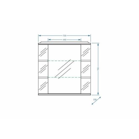 Зеркало-шкаф Stella Polar Лаура 70/С, правое