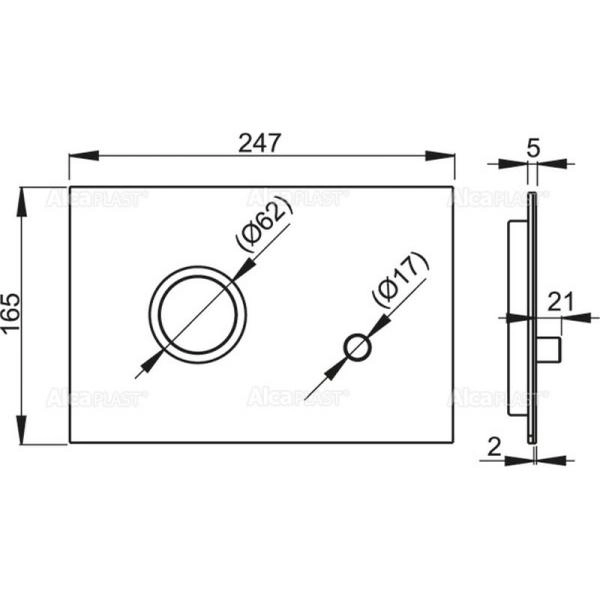 Кнопки смыва AlcaPlast FLAT ALUNOX STING металл–матовый