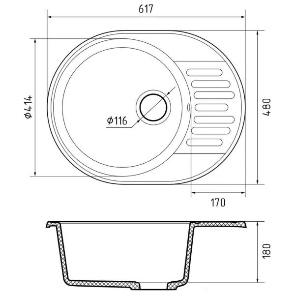 Кухонная мойка GranFest QUARZ 58, песочный