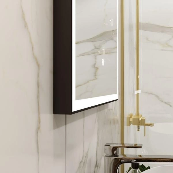 Зеркало Континент Frame black standart 1000x700 ЗЛП188 с подсветкой