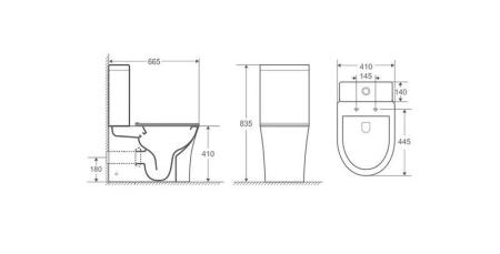 Унита Cerutti SPA SANTA напольный безободковый широкий CT8916 (665x410x835)