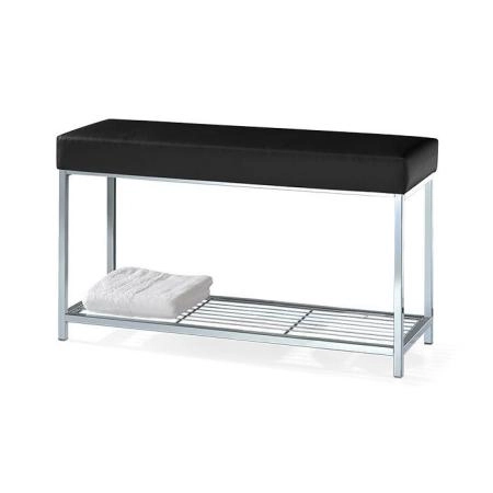 Decor Walther DW 67 Скамья с полочкой 90x30x52см, напольная, цвет: хром / черный