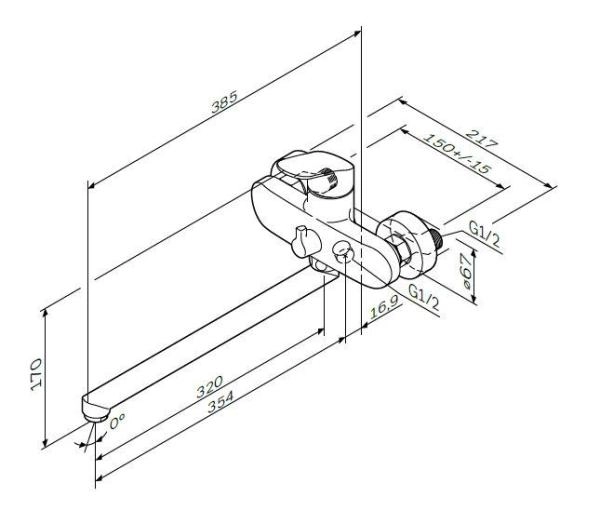 Смеситель для ванны AM.PM Like F8090016 хром