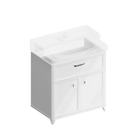 Тумба Kerama Marazzi POMPEI ПОМПЕИ PO.N.80.1\WHT напольная с ящиком и дверцами 80, белая глянцевая
