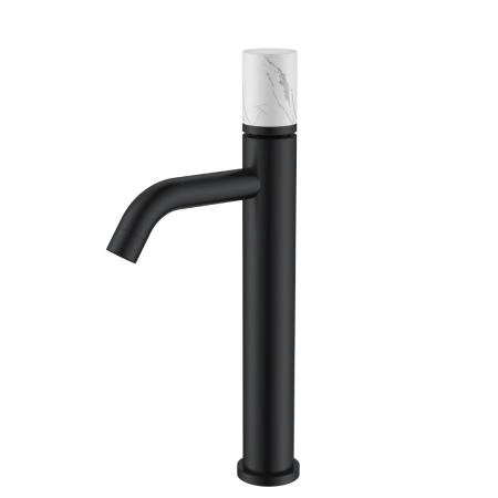 Смеситель STICK Boheme для умыв. выс. BLACK MRAMOR WHITE_Комплект 122-B-MR-W