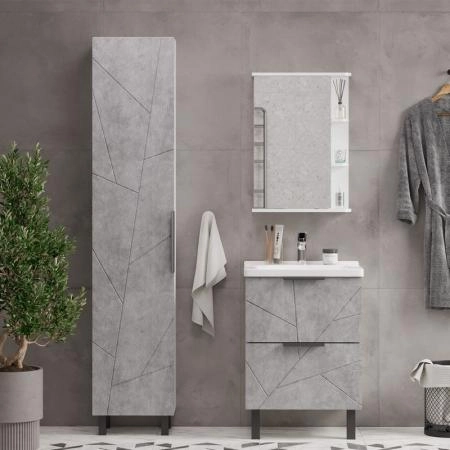 Пенал для ванной напольный Volna Twing 40 бетон