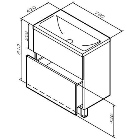 Тумба под раковину напольная AM.PM GEM M90FSX07522GM32 графит матовый