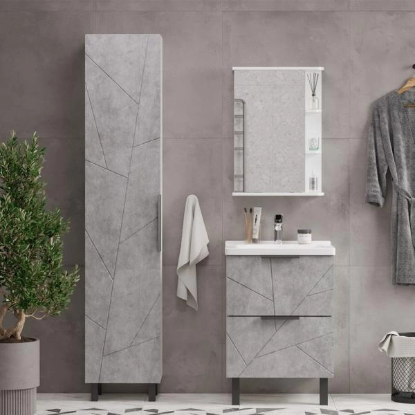 Пенал для ванной напольный Volna Twing 40 бетон