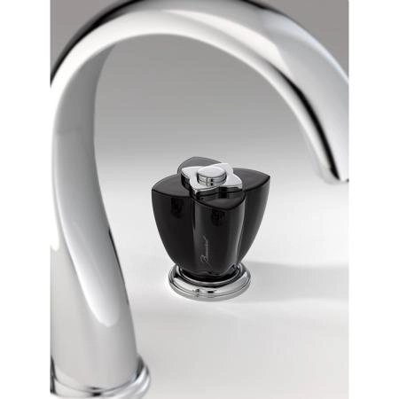THG Petale de Cristal noir Смеситель для раковины, 3 отв., цвет: хром/черный хрусталь