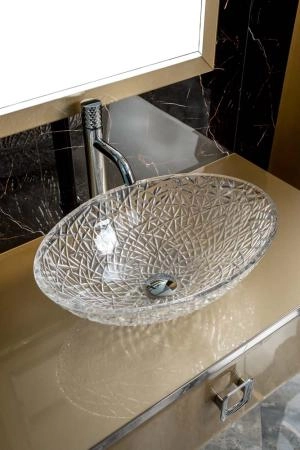 Столешница Boheme стекло 100см прямая Светлое золото 853-100-Light Gold