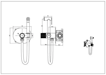 Смеситель гигиенический Boheme TECH Chrome 157-CR
