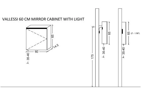 Зеркальный шкаф Boheme Vallessi 80 белый глянец с подстветкой 547-W