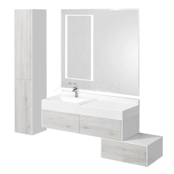 Комод Aquaton Сакура 1A220403SKW80 60 с ящиком,ольха наварра/белый глянец