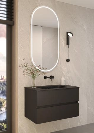 Тумба без раковины Boheme Vallessi 80*46cm АНТРАЦИТ мат. 2 полки, 837-080-A mat