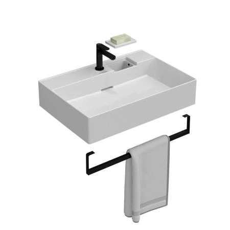 Держатель для полотенец к раковинам Kerama Marazzi LOGICA ЛОДЖИКА LO.trl.70\BLK.M 70 с крепежом, черный матовый
