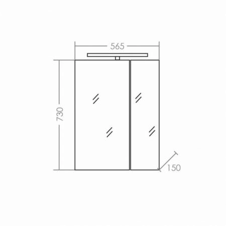 Зеркальный шкаф СаНта Стандарт 60 113005, цвет белый, с подсветкой