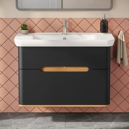 Тумба с раковиной  VitrA Sento  60838 100 см матовая антрацит МДФ
