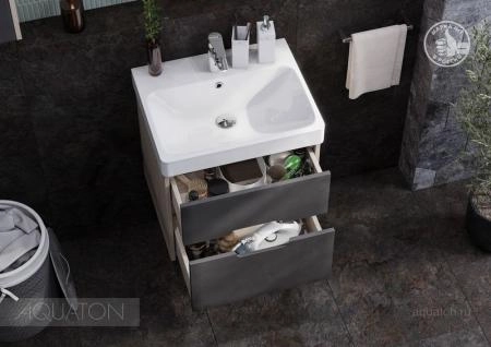 Тумба под раковину AQUATON Оливия 55 грей, дуб ойстер 1A254201OLUG0