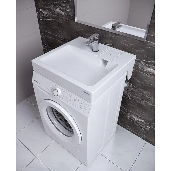 Раковина над стиральной машиной Paulmark WELT 730431, белая, 60х60, с комплектом