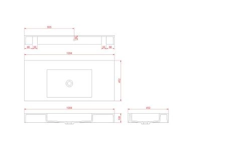 Столешница моноблок Boheme FLAT ST 100см (1004*452*100) 888-100