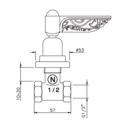 Nicolazzi Liberty Вентиль запорный 1/2”, цвет: хром