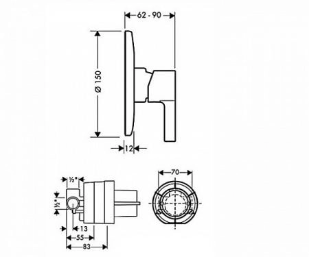 Смеситель для душа Hansgrohe Focus E2 31966000 хром