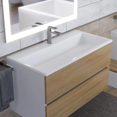 Раковина для ванной Uperwood Barsa 90 см, белая глянцевая