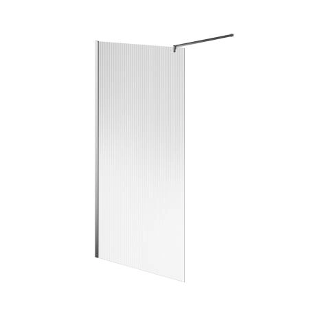 Душевая перегородка Kerama Marazzi CRISTALLO КРИСТАЛЛО CT.100.WI.CR с рифленым стеклом, 100х210, хром
