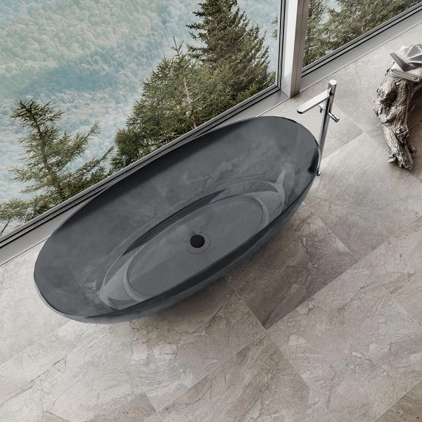 Ванна Vincea VBT-6T01B 1700х750х550 Solid Surface черный