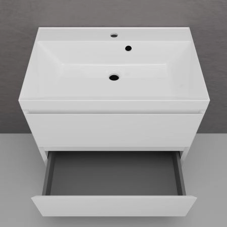 Тумба подвесная Style Line Манхэттен 70 ЭМАЛЬ под ASTI 70 2 ящика PLUS белый матовый
