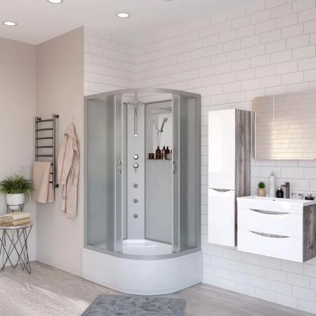 Душевая кабина Niagara NG-2310-14LBKTG 1200х800х2100-2400 высокий поддон 40см стекло матовое