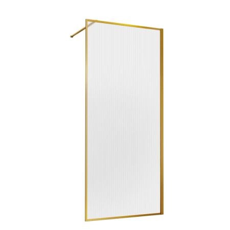 Душевая перегородка Vincea Walk-In VSW-1HP100FLBG, 1000*2000, брашированное золото, стекло рифленое