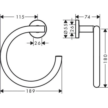 Полотенцедержатель Hansgrohe Logis UA 41724000, хром