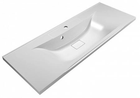 Раковина из искусственного мрамора, 1200x450x150 Белый BB1200/450-LV-MR-PR