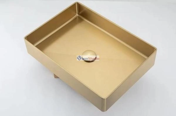 Раковина Gappo GX401-3 51x36 Cатин золотой нерж.сталь на столешницу