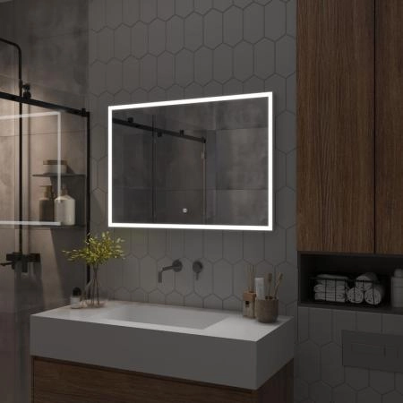 Зеркало Континент Frame white standart 1000x700 ЗЛП2 с подсветкой