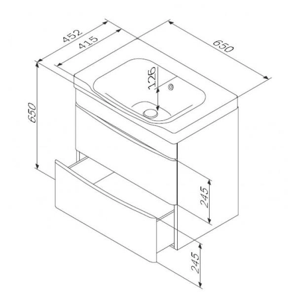 Раковина Am.Pm Like M80WCC0652WG 65 см