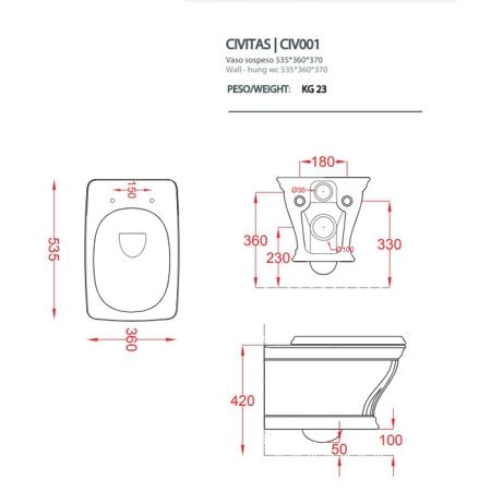 Artceram Civitas Унитаз подвесной 36x54 cм, цвет: зеленый
