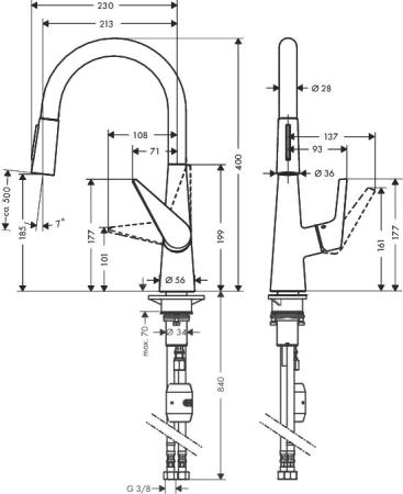 Hansgrohe Talis S 200 72813000 смеситель для кухни