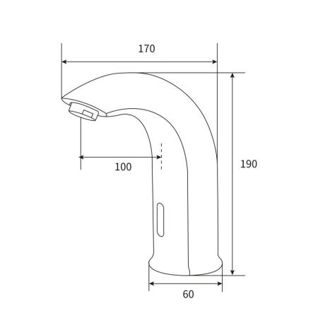 Электронный смеситель beWash Photocell BWAM1BS811 для раковины со смешиванием), черный, 220В/6В