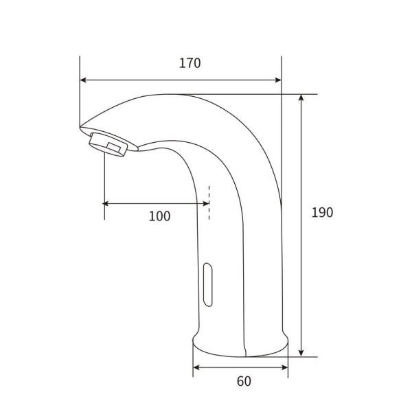 Электронный смеситель beWash Photocell BWAM1BS811 для раковины со смешиванием), черный, 220В/6В