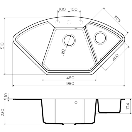 Кухонная мойка Omoikiri Yonaka 98-C-GR 4993714 Leningrad grey