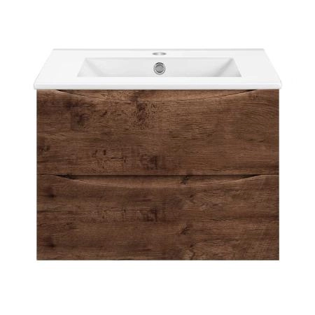 Тумба под раковину Vincea Mia Slim 700 подвесная, 2 выкатных ящика soft close, R.Wood