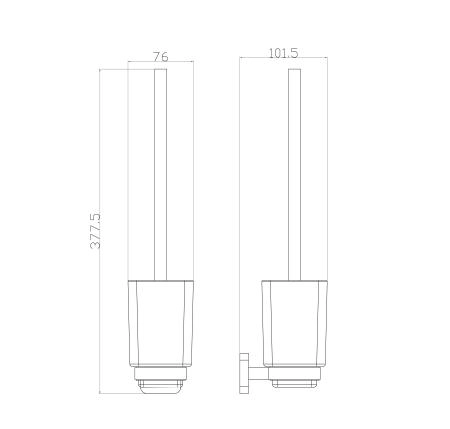Туалетный ершик в комплекте WONZON & WOGHAND STILL, Хром (WW-6629)