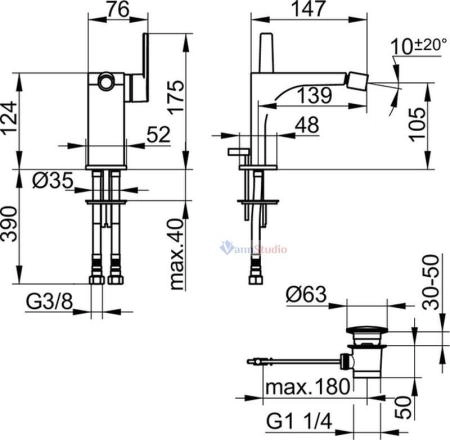 Смеситель для биде Keuco Edition 11 51109010000 Хром