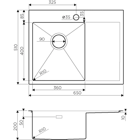 Кухонная мойка Omoikiri Akisame 65-GM-L 4973097, 650*510, вороненая сталь