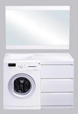 Тумба напольная Style Line Даллас 120 (3 ящ.) Люкс белая, PLUS